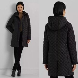 Lauren Ralph Lauren Diamond Quilted Longline Coat size L NWT $235
